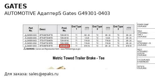 Gates G49301-0403