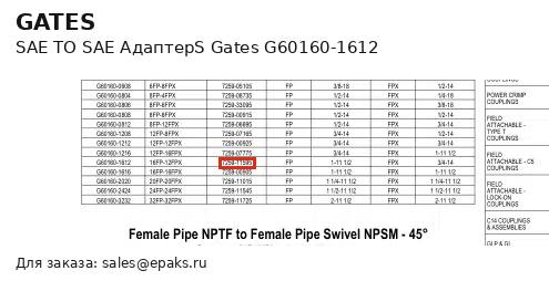 Gates G60160-1612