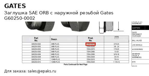 Gates G60250-0002