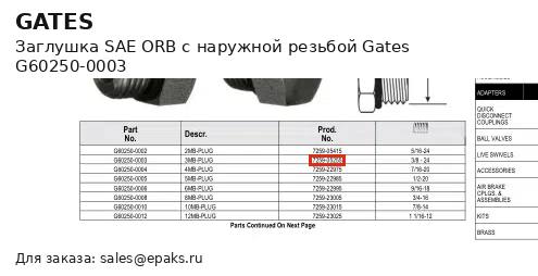 Gates G60250-0003