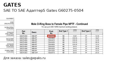 Gates G60275-0504