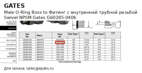Gates G60285-0406