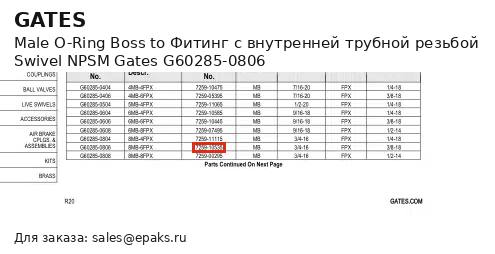 Gates G60285-0806
