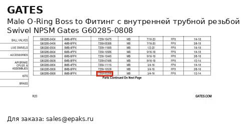 Gates G60285-0808