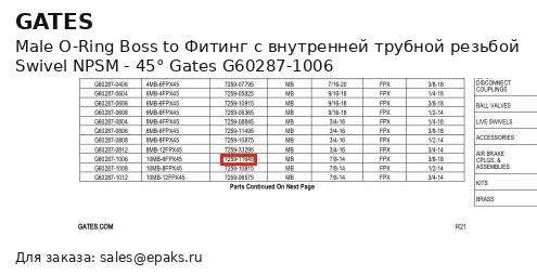 Gates G60287-1006