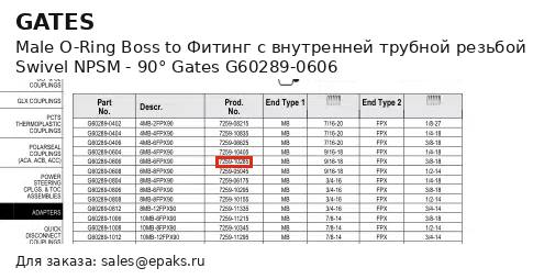 Gates G60289-0606