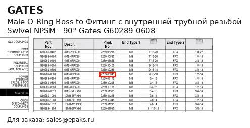 Gates G60289-0608