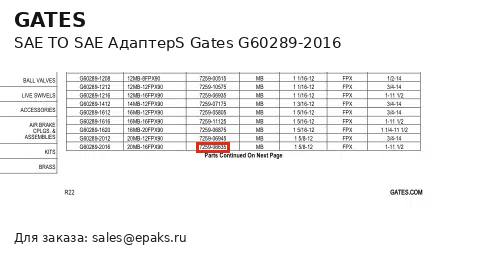 Gates G60289-2016