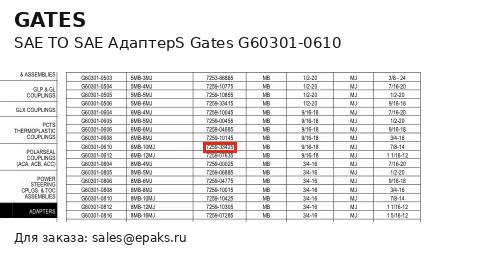Gates G60301-0610