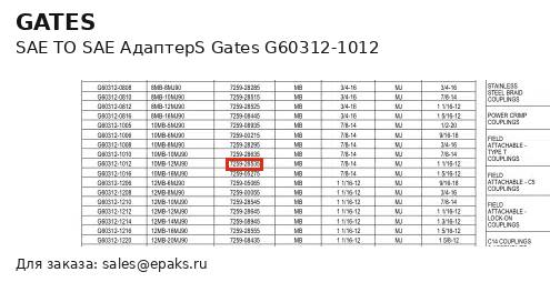 Gates G60312-1012