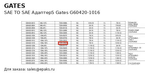Gates G60420-1016