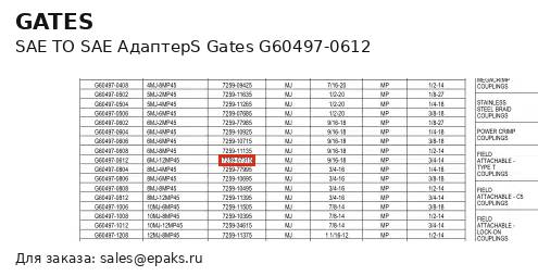 Gates G60497-0612