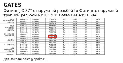 Gates G60499-0504