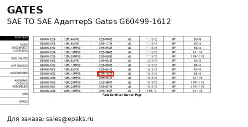 Gates G60499-1612