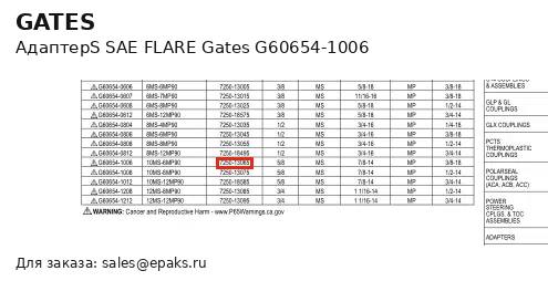 Gates G60654-1006