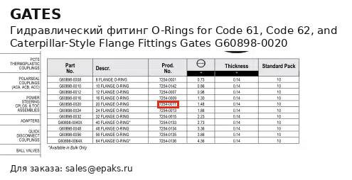 Gates G60898-0020