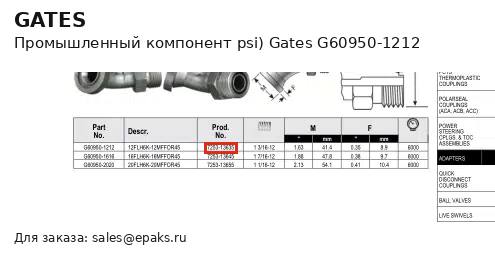 Gates G60950-1212