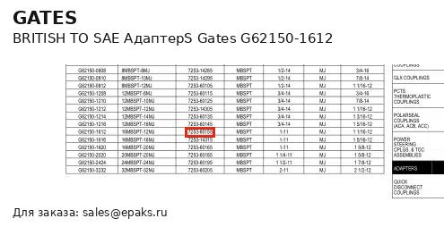 Gates G62150-1612