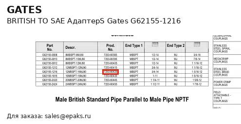 Gates G62155-1216