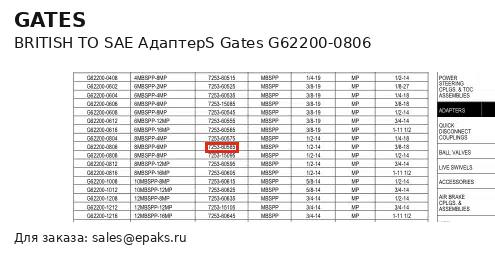 Gates G62200-0806