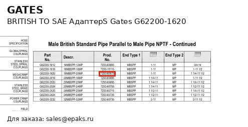 Gates G62200-1620