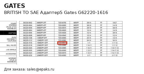 Gates G62220-1616