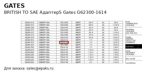 Gates G62300-1614