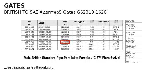 Gates G62310-1620