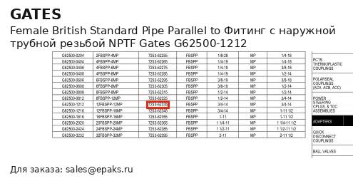 Gates G62500-1212