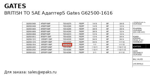 Gates G62500-1616