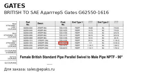 Gates G62550-1616