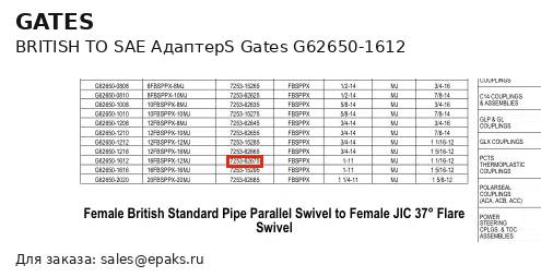 Gates G62650-1612