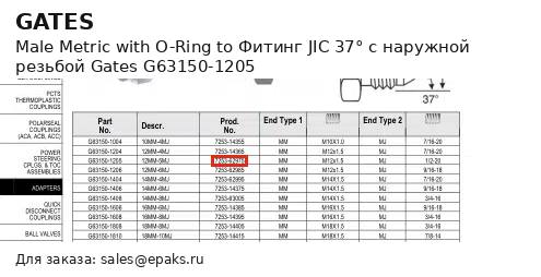 Gates G63150-1205