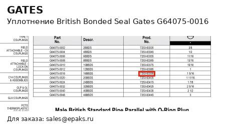 Gates G64075-0016