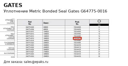 Gates G64775-0016