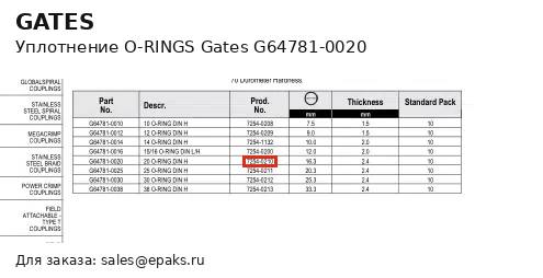 Gates G64781-0020