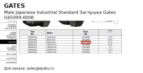 Gates G65099-0008