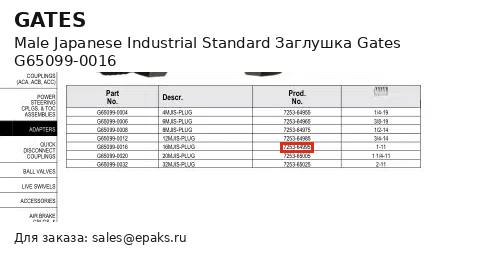 Gates G65099-0016