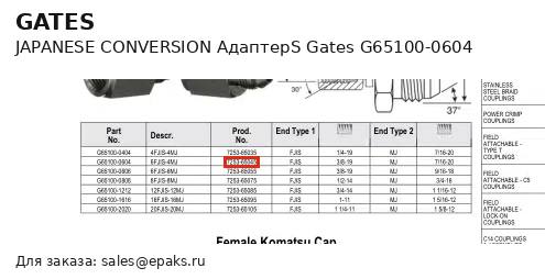 Gates G65100-0604