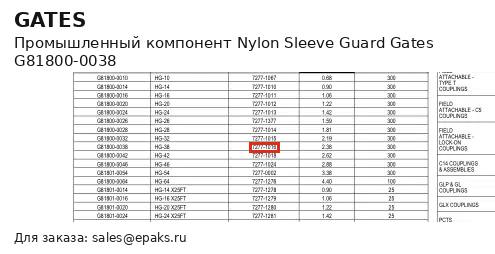 Gates G81800-0038