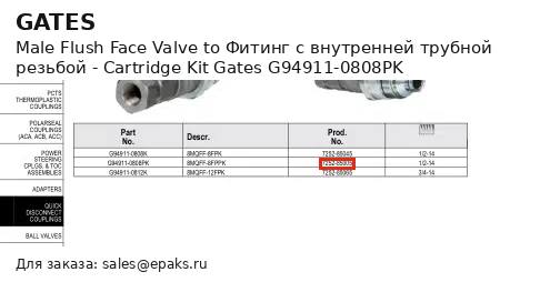 Gates G94911-0808PK