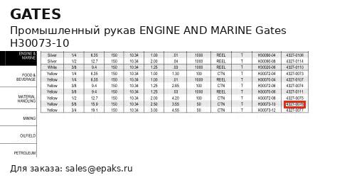 Gates H30073-10