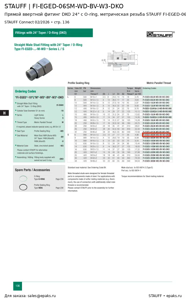 STAUFF FI-EGED-06SM-WD-BV-W3-DKO