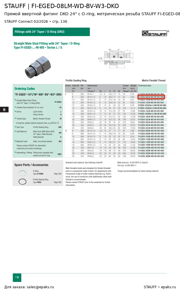 STAUFF FI-EGED-08LM-WD-BV-W3-DKO