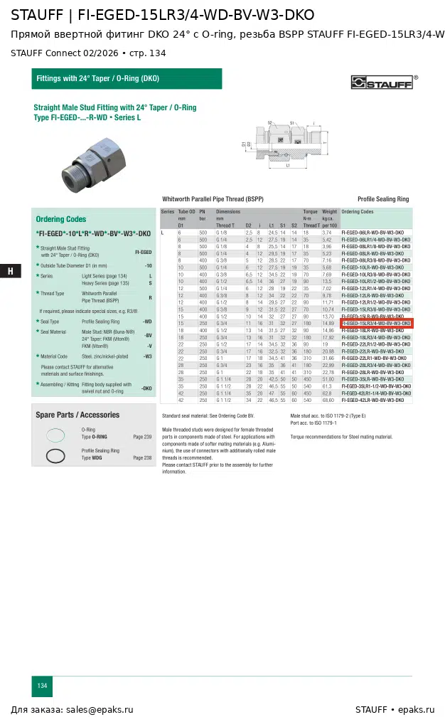 STAUFF FI-EGED-15LR3/4-WD-BV-W3-DKO
