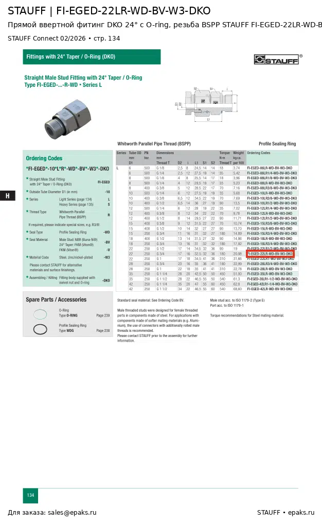 STAUFF FI-EGED-22LR-WD-BV-W3-DKO