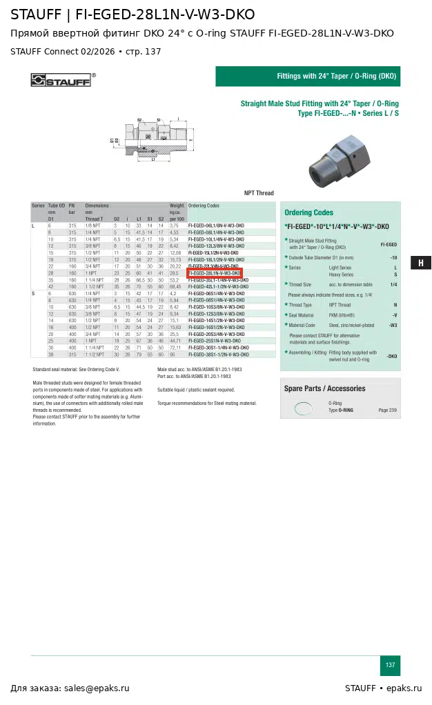 STAUFF FI-EGED-28L1N-V-W3-DKO