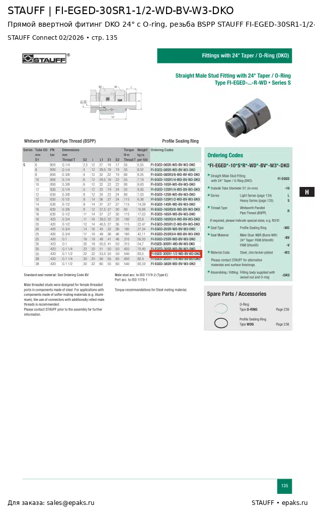 STAUFF FI-EGED-30SR1-1/2-WD-BV-W3-DKO