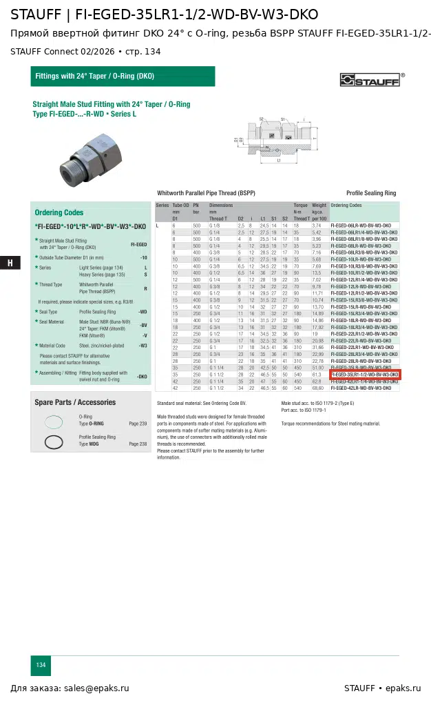STAUFF FI-EGED-35LR1-1/2-WD-BV-W3-DKO