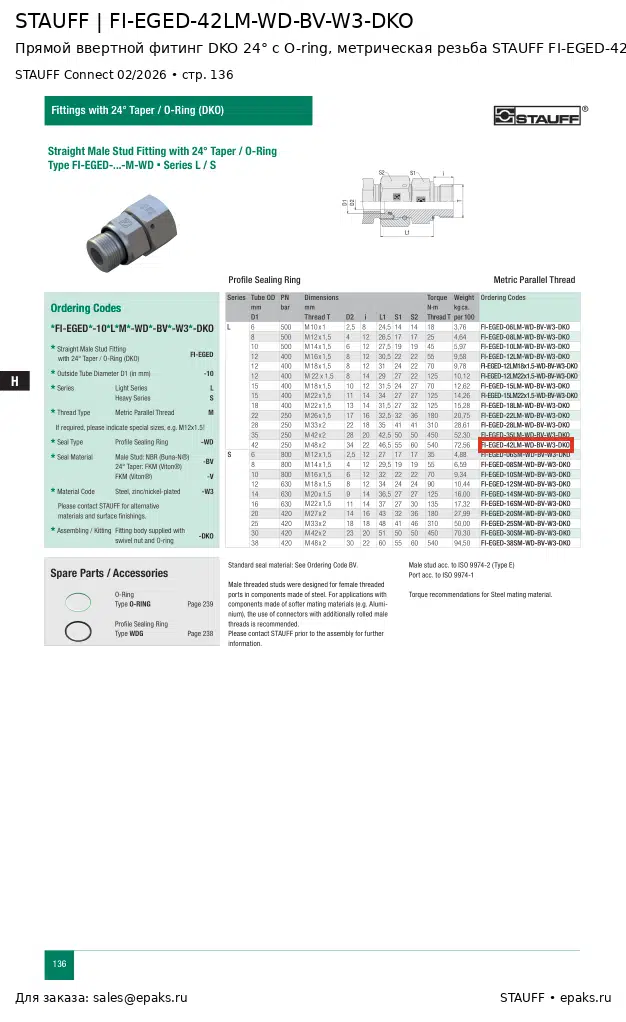 STAUFF FI-EGED-42LM-WD-BV-W3-DKO